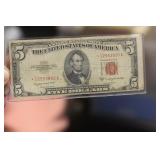 1953 $5.00 Red Seal Star Note