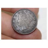 A Toned 1904 V Nickel