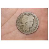 1911 Silver Barber Quarter
