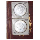 Lot of 2 Morgan Silver Dollars