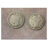 Lot of Two V Nickels