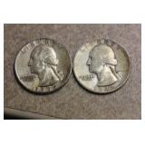 Lot of 2 Silver Washington Quarters