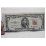 Shift Error 1953 Red Seal $5.00 Note