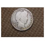 1908-D Barber Silver Quarter