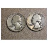 Lot of 2 Silver Washington Quarters