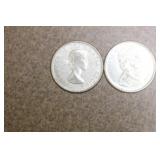 Lot of 2 Canadian Silver Half Dollars