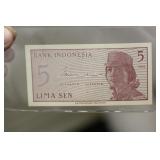 1978 Bank of Indonesia 5 Lima Sen Note