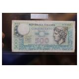 Italy 500 Lire Bank Note
