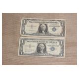 Lot of 2 1957 Blue Seal One Dollar