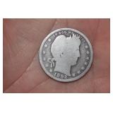 1892 Barber Silver Quarter