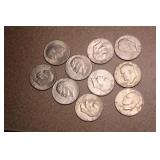 Lot of 10 Clad Ike Dollars