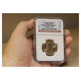 NGC Graded One Dollar Gold Plated Coin