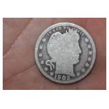 1902-O Barber Silver Quarter