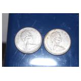 Lot of 2 1968 Canadian Quarters