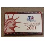 2001 US Mint Silver Proof Set