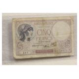 1939 5 Francs Note
