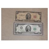 Lot of 2 Two Dollar Notes