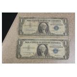 Lot of Two Blue Seal $1.00 Star Note