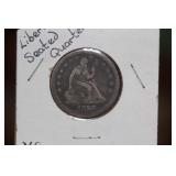 1858 Seated Silver Quarter