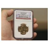 NGC Graded One Dollar Gold Plated Coin