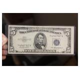 1953 Blue Seal $5.00 Note