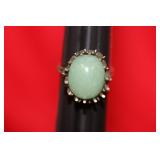 A Jade and Sterling Ring
