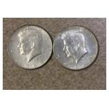 Lot of Two Kennedy Halves