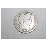 1909-D Barber Silver Quarter