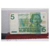 1973 Holland 5 Gulden Note