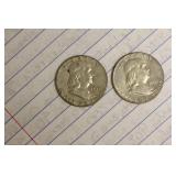 Lot of 2 Franklin Halves