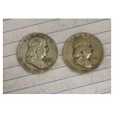 Lot Of 2 Franklin Halves
