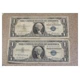Lot of 2 1957 Blue Seal $1.00 Star Note