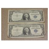 Lot of 2 1957 Blue Seal $1.00 Note
