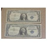 Lot of 2 1957 Blue Seal $1.00 Note