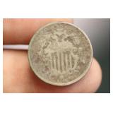 1866 Shield Nickel with Rays