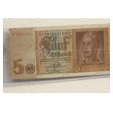 WWII Era 5 German Marks
