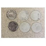 Lot of 6 Shield Nickels