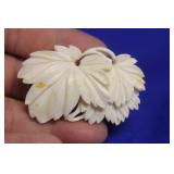 A Carved Bone Brooch or Pin