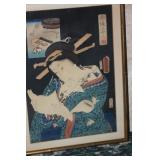 Antique Japanese 19th C Toyukuni Wooblock