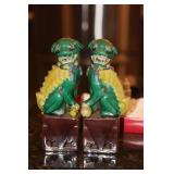 Pair of Chinese Porcelain Foo Dogs