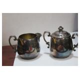 A Silverplated Cream and Sugar Container