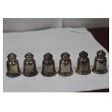 Set of 6 Sterling Salt and Pepper Shakers