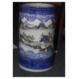 Blue and White Porcelain Umbrella Stand