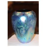 Robert Eickholt Iridescent Art Glass Vase