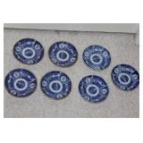 Lot of 7 Japanese Imari Blue and White Small Dish