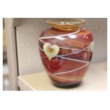 Signed Vanderlaan Art Glass Vase