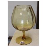 Amber Colour Glass Goblet/Vase