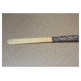 Very Ornate Bone and Sterling Handle Letter Opener