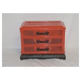 Vintage Oriental Motif Plastic/Lucite Jewelry Box