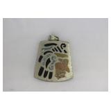 A Sterling Silver Vintage Inlaid Pendant